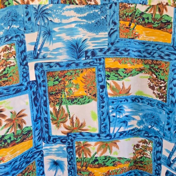 Waikiki Holiday Vintage Hawaiian Shirt Multicolor Tropical Print Short Sleeve - Picture 7 of 8
